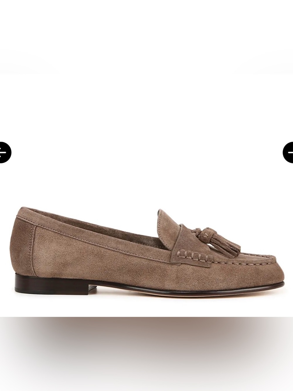 Veronica Beard Taupe Suede Tassel Loafers
